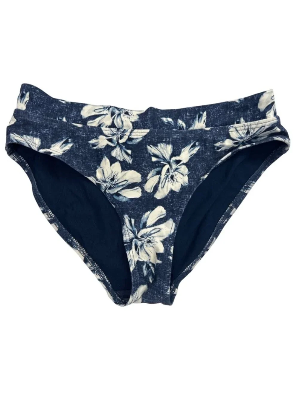 Nip Tuck Blue White Floral Bikini Set Sz 4 Halter Top High Waisted Resortwear